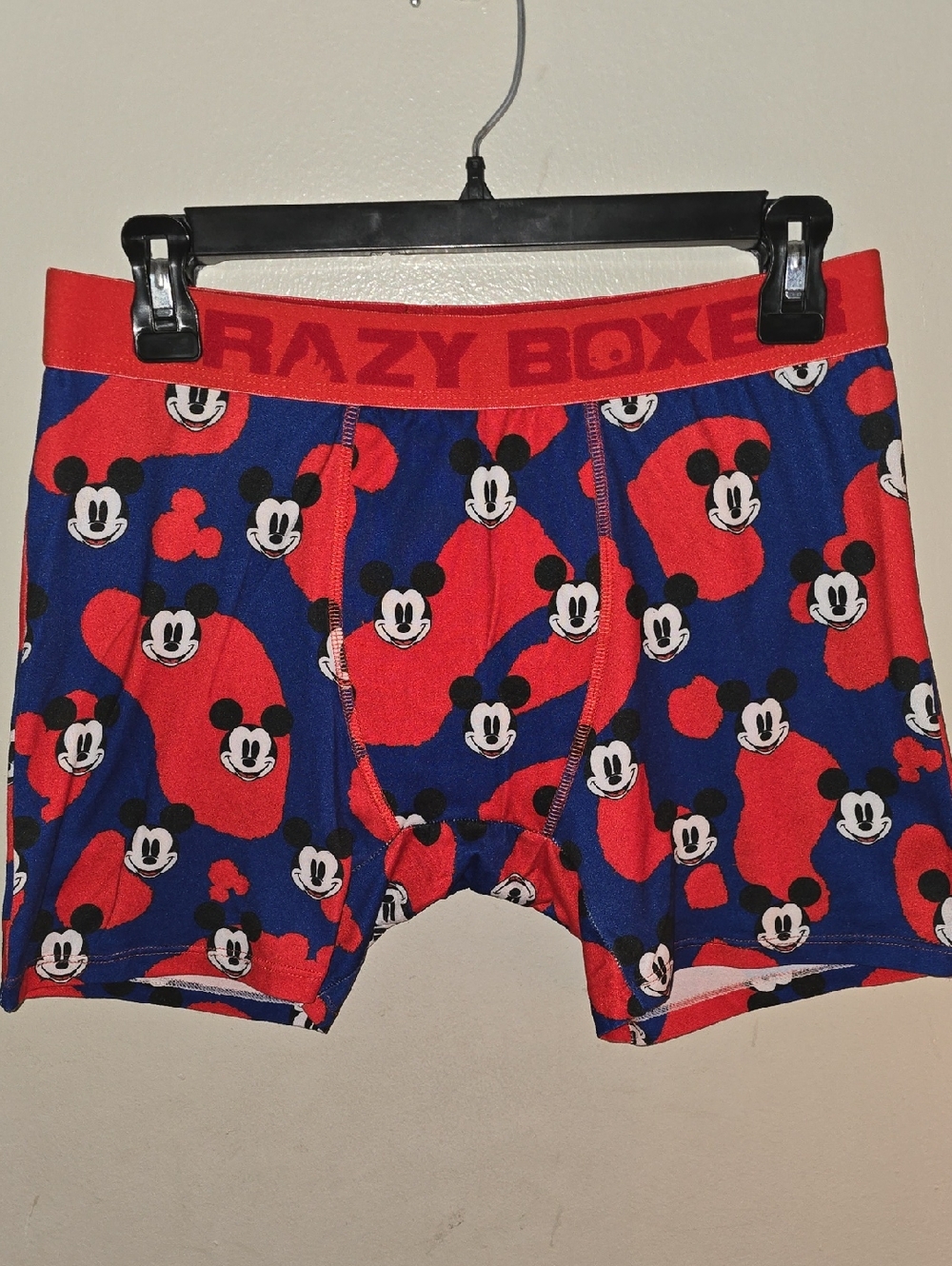 Crazy Boxer Men Red & Blue Mickey Print Boxer Briefs
